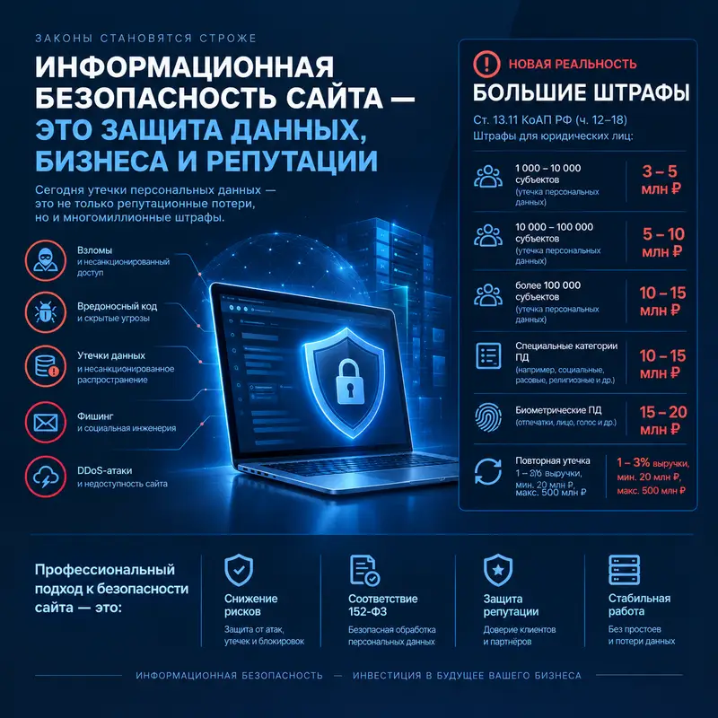 Цифры 3–15 млн рублей — размер штрафа за утечку персональных данных