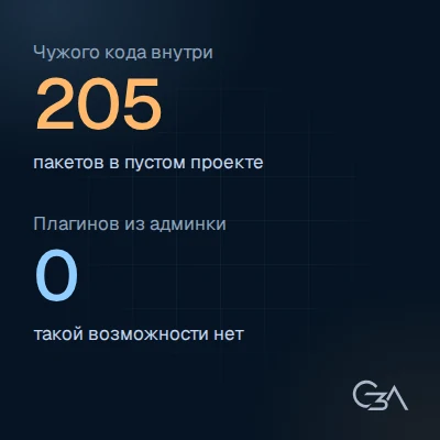 205 пакетов, ноль плагинов из админки